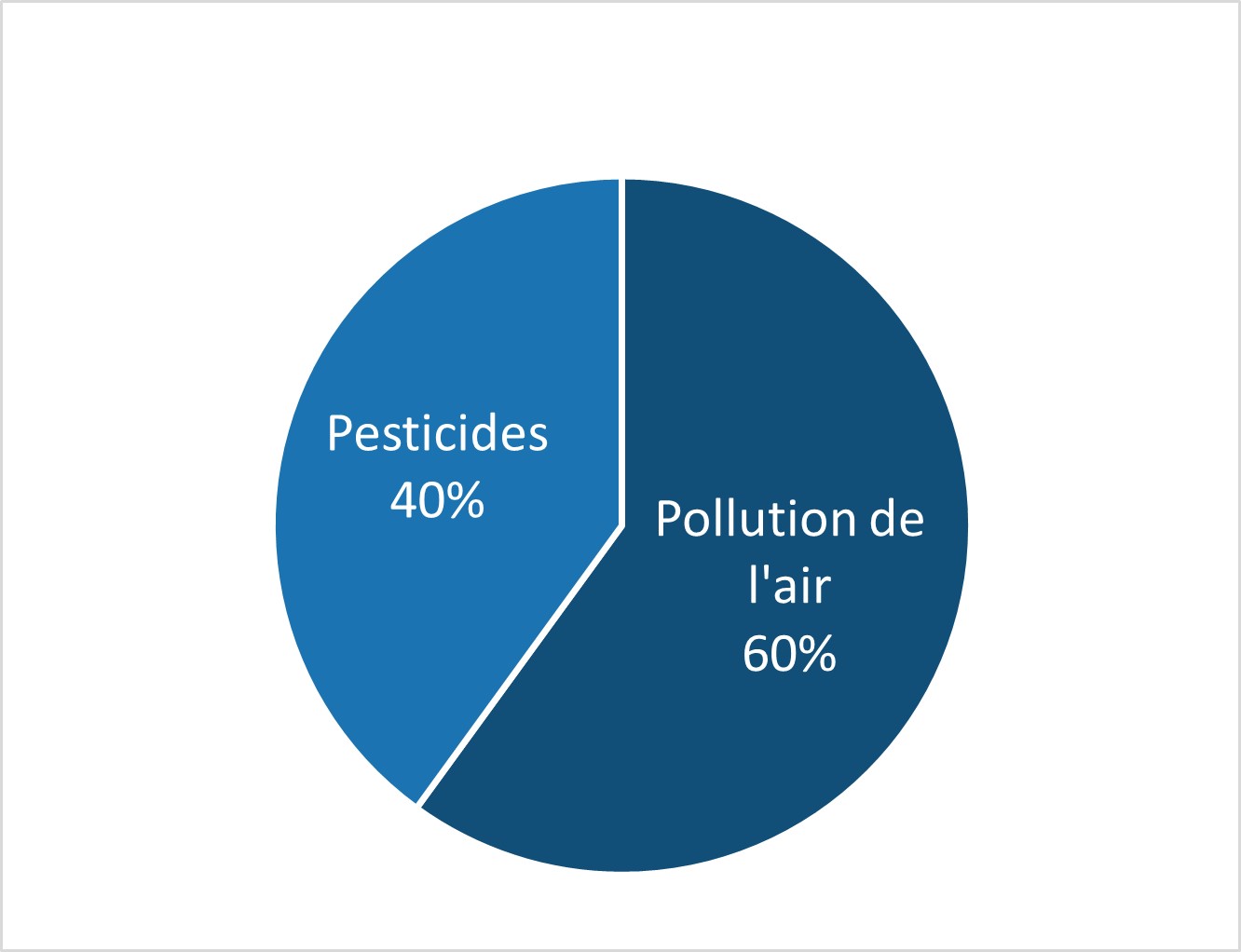 Répartition du score santé environnementale : 40 % pesticides et 60 % pollution de l'air